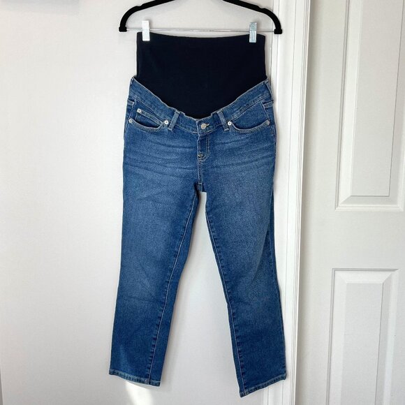 GAP Maternity Vintage Slim Jeans - True Waistband Full Panel - Medium Wash 27S - Picture 2 of 11